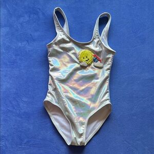 Lola + The Boys Iridescent One Piece with Sun and Rainbow